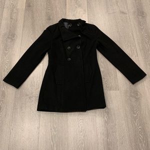 Old Navy Soft-Brushed Black Peacoat - S